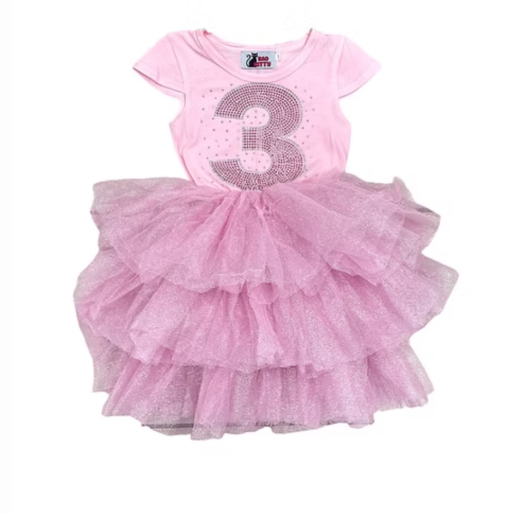 Pink Tutu Dress with Number 3